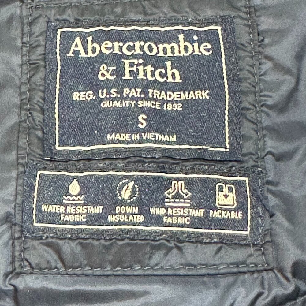Abercrombie & Fitch Down Insulated Packable Puffer Winter Jacket Navy Small - Picture 6 of 10